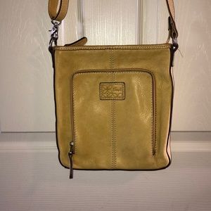 Yellow fossil cross body bag